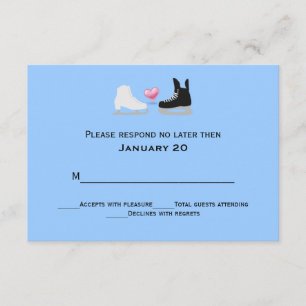 Carte RSVP de mariage des patineurs de glace
