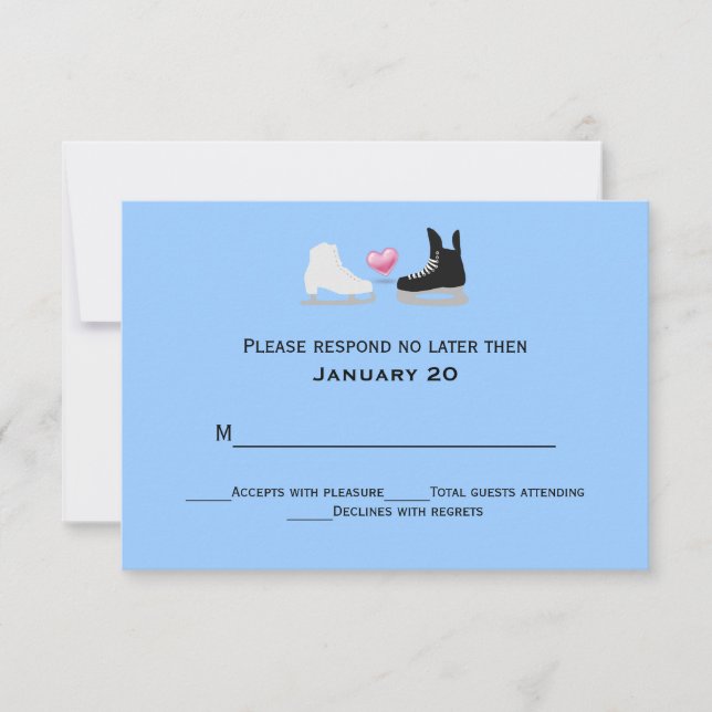 Carte RSVP de mariage des patineurs de glace (Devant)