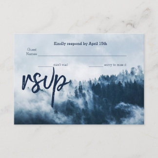 Carte RSVP de mariage des pins d'hiver