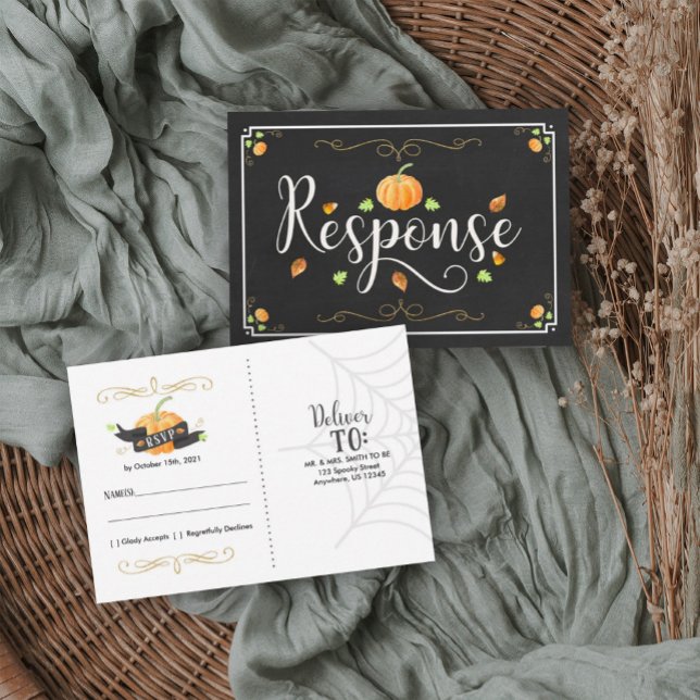 Carte RSVP de mariage d'Halloween (Créateur téléchargé)