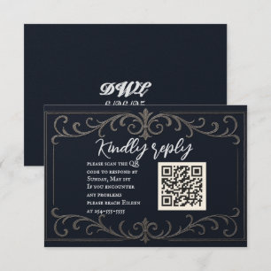 Carte RSVP de mariage du code QR nuptial de la Mar