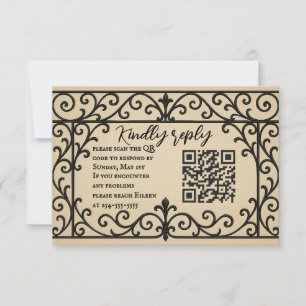 Carte RSVP de mariage du code QR Vow Iron