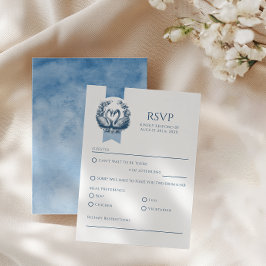 Carte RSVP de mariage du cygne bleu Dusty