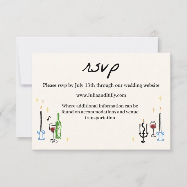 Carte RSVP de mariage élégante (Devant)