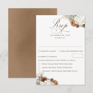 Carte RSVP de mariage en laiton de la Pampas à la 