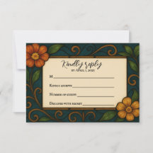 Carte RSVP de mariage en verre tendu