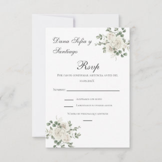 Carte RSVP de mariage espagnol Boho