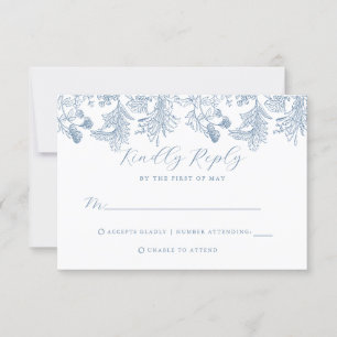 Carte RSVP de mariage floral vintage