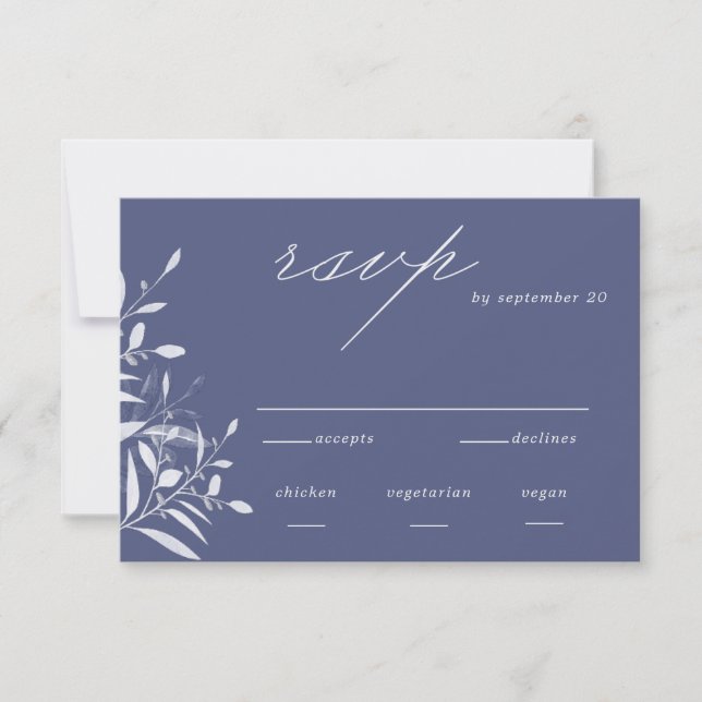 Carte RSVP de mariage gris bleu moderne (Devant)