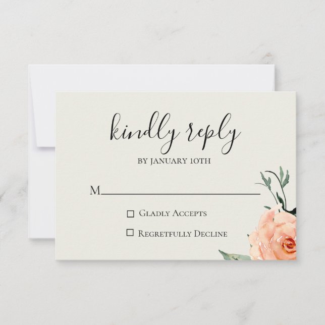 Carte RSVP de mariage Jardin De Fleurs (Devant)
