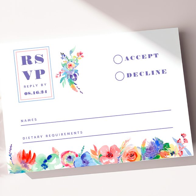 Carte RSVP de mariage LGBTQ Floral moderne (Créateur téléchargé)