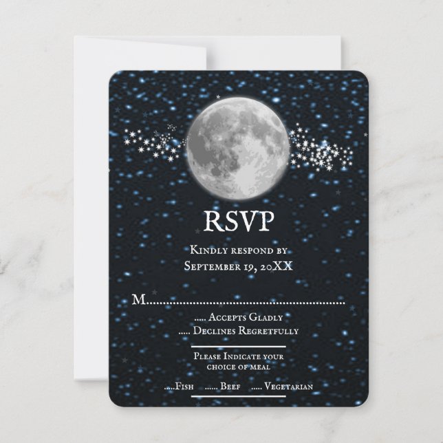 Carte RSVP de mariage lunaire (Devant)