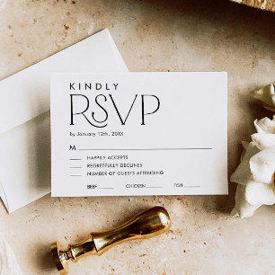 Carte RSVP de mariage minimal élégant