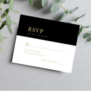Carte RSVP de mariage minime de la typographie d'o