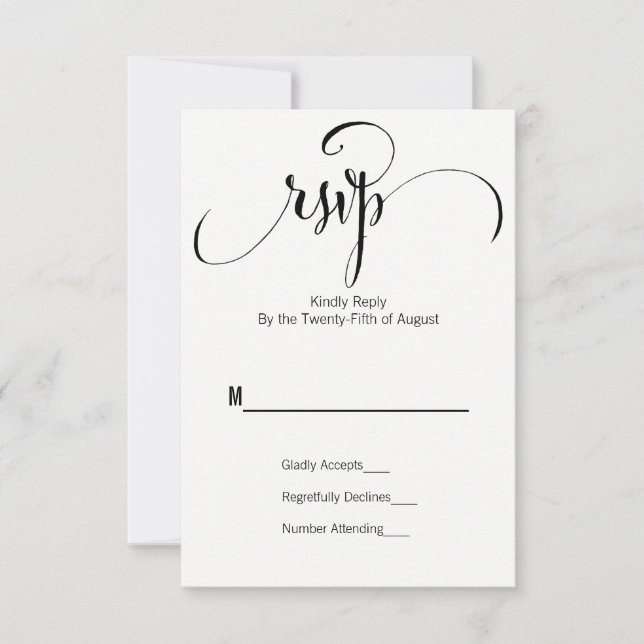 Carte RSVP de mariage moderne Nous faisons Script (Devant)