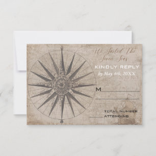 Carte RSVP de mariage Nautical Ocean Yacht