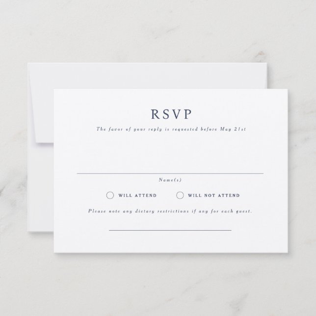Carte RSVP de mariage paysager formelle Parker (Devant)