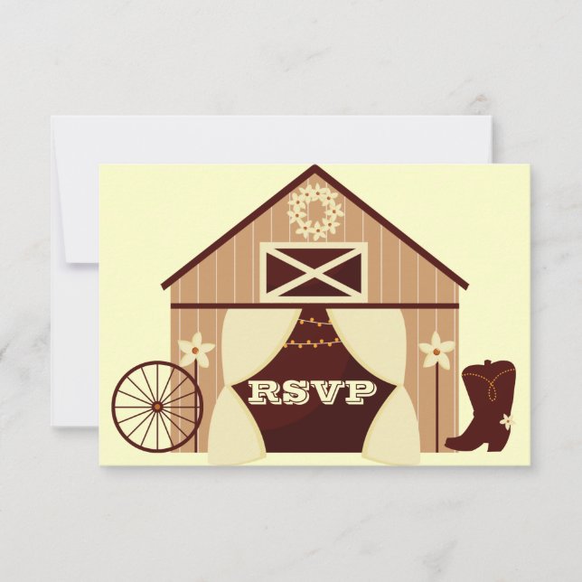 Carte RSVP de mariage pour cow-boy occidental du p (Devant)