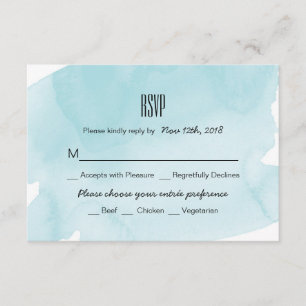 Carte RSVP de mariage pour lave-linge turquoise