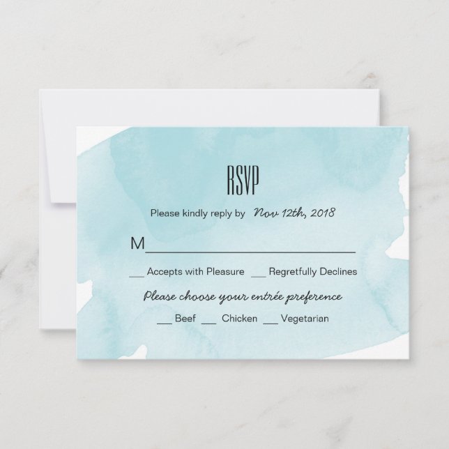 Carte RSVP de mariage pour lave-linge turquoise (Devant)