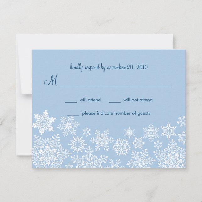 Carte RSVP de mariage pour les flocons de neige en (Devant)