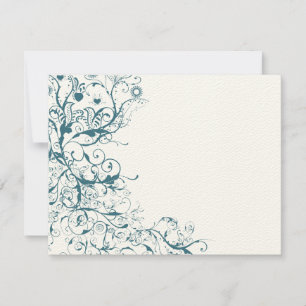 Carte RSVP de mariage pour oiseaux et tourbillons 