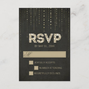 Carte RSVP de mariage pour Parties scintillant noi