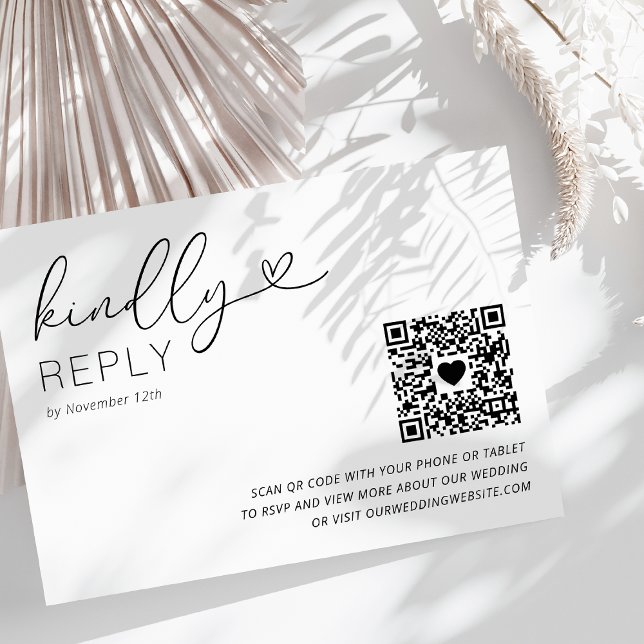 Carte RSVP de mariage QR moderne (Créateur téléchargé)