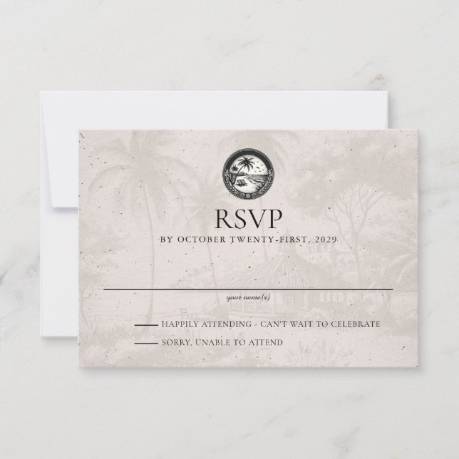 Carte RSVP de mariage République Dominicaine (Devant)