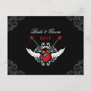 Carte RSVP de mariage rock et roll