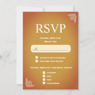 Carte RSVP de mariage romantique en terre cuite moderne