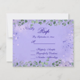 Carte RSVP de mariage romantique violet floral