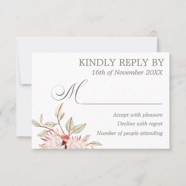 Carte RSVP de mariage rose vif (Devant)