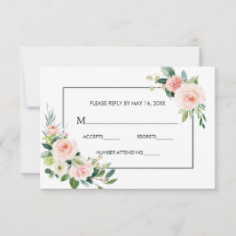 Carte RSVP de mariage rose vif