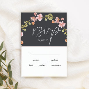 Carte RSVP de mariage rose violet Dusty