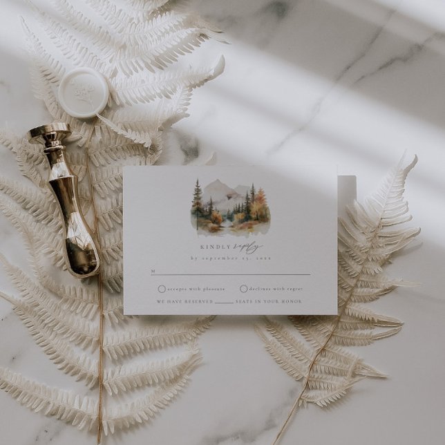 Carte RSVP de mariage RSVP Rustic Watercolor (Créateur téléchargé)