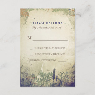 Carte RSVP de mariage rustique de la Marine Woodla