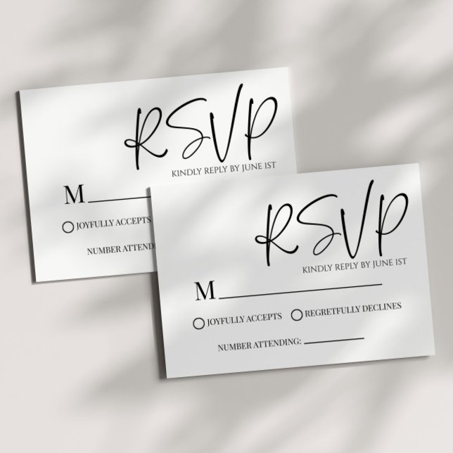 Carte RSVP de mariage simple classique moderne (Créateur téléchargé)