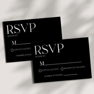 Carte RSVP de mariage simple classique moderne