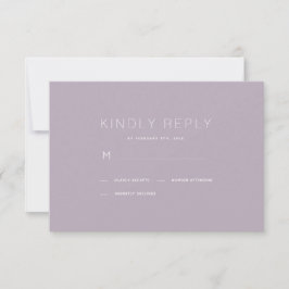 Carte RSVP de mariage simple et moderne Dusty Lila