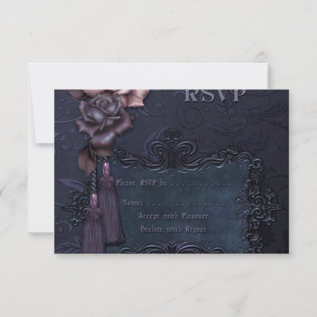 Carte RSVP de mariage sombre gothique (Devant)