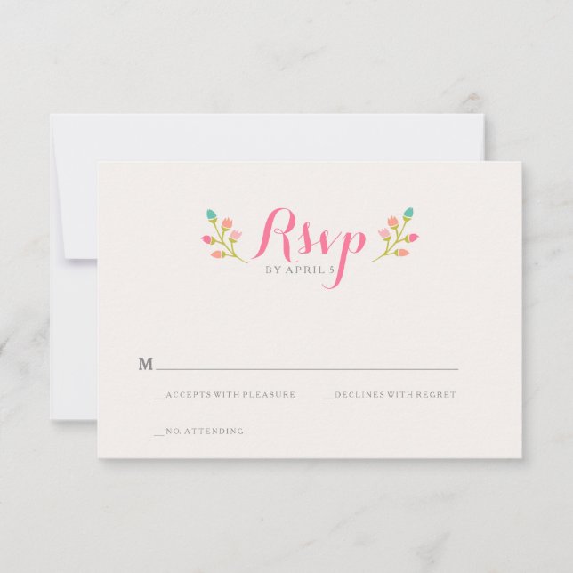Carte RSVP de mariage Spring Florals (Devant)