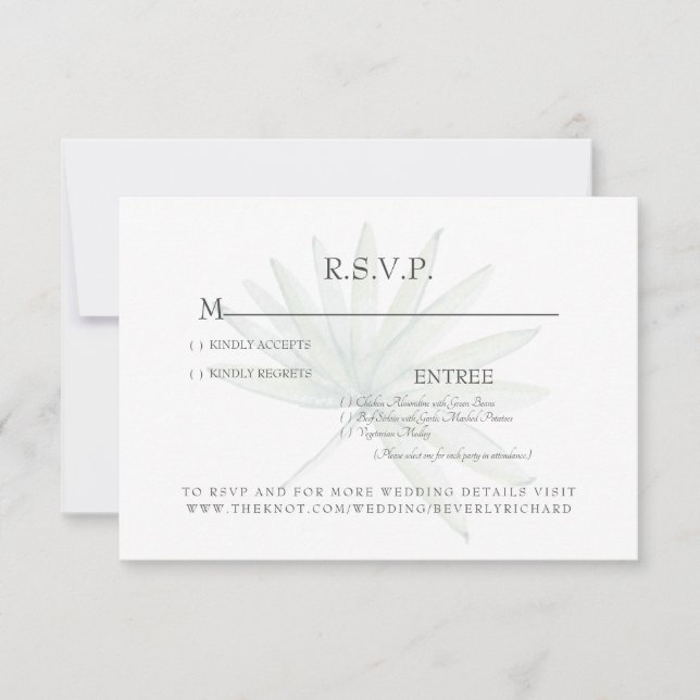 Carte RSVP de mariage tropical (Devant)