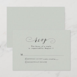 Carte RSVP de mariage vert à la sauge