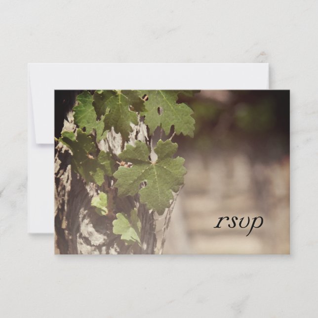 Carte RSVP de mariage Vignoble Feuille (Devant)