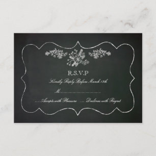 Carte RSVP de mariage vintage de tableau de bord