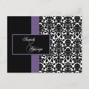 carte rsvp de mariage violet
