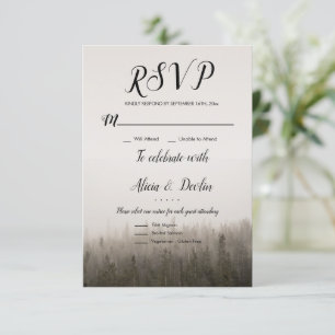 Carte Rsvp De Paysage Mystérieux De Forêt Rustique