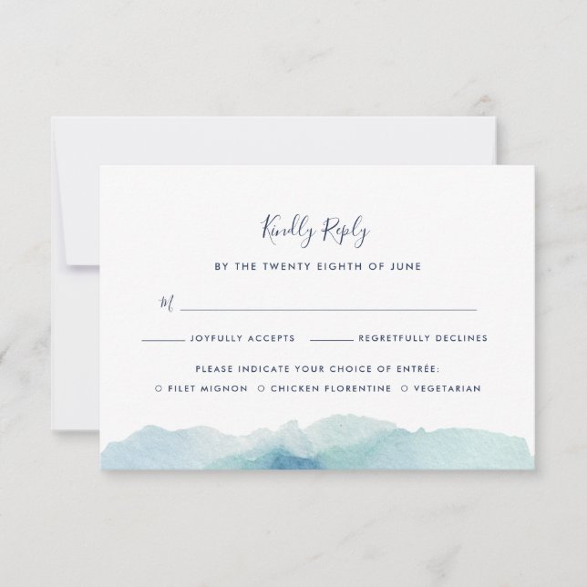 Carte RSVP de référence avec choix de repas (Devant)