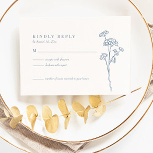 Carte RSVP de réponse du Mariage périphérique fleu